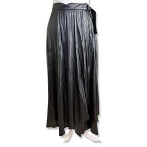 ZARA Faux Leather Black Wrap Skirt